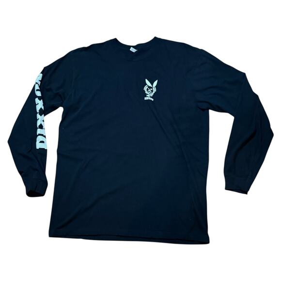 Dixxon Flannel Co T-Shirt Mens Black Long Sleeve Logo Rabbit Ears Size 2XL FLAW - Picture 2 of 8